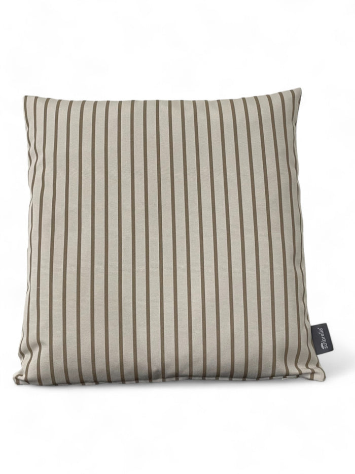 Sunbrella sierkussen 45x45 Solids riviera white-chanvre stripe